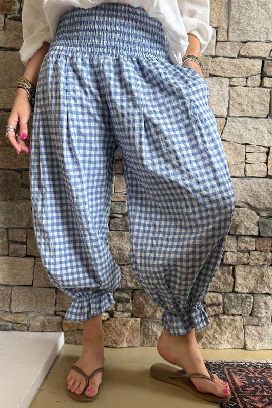 Nonni Gingham Bloomer Pant Denim